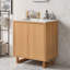 Ensemble de meuble-lavabo 30 po avec lavabo en résine, armoire en bois massif avec portes à fermeture en douceur, pieds en bois massif, rangement sous le comptoir, trou de robinet simple, style transitionnel pour petite salle de bain-1576985187