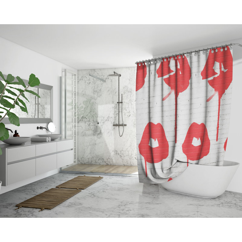 Rideau de douche abstrait avec doublure Cajuste