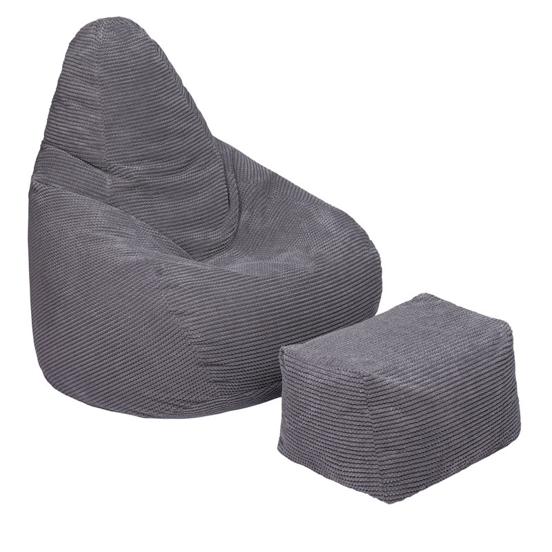 Corduroy Bean Bag Chair, Grey