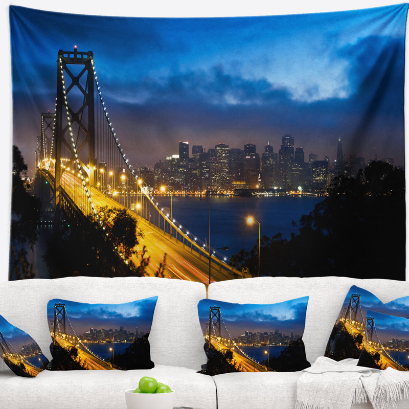 Cityscape bay bridge, tapisserie de san francisco, H 32 po x l 39 po