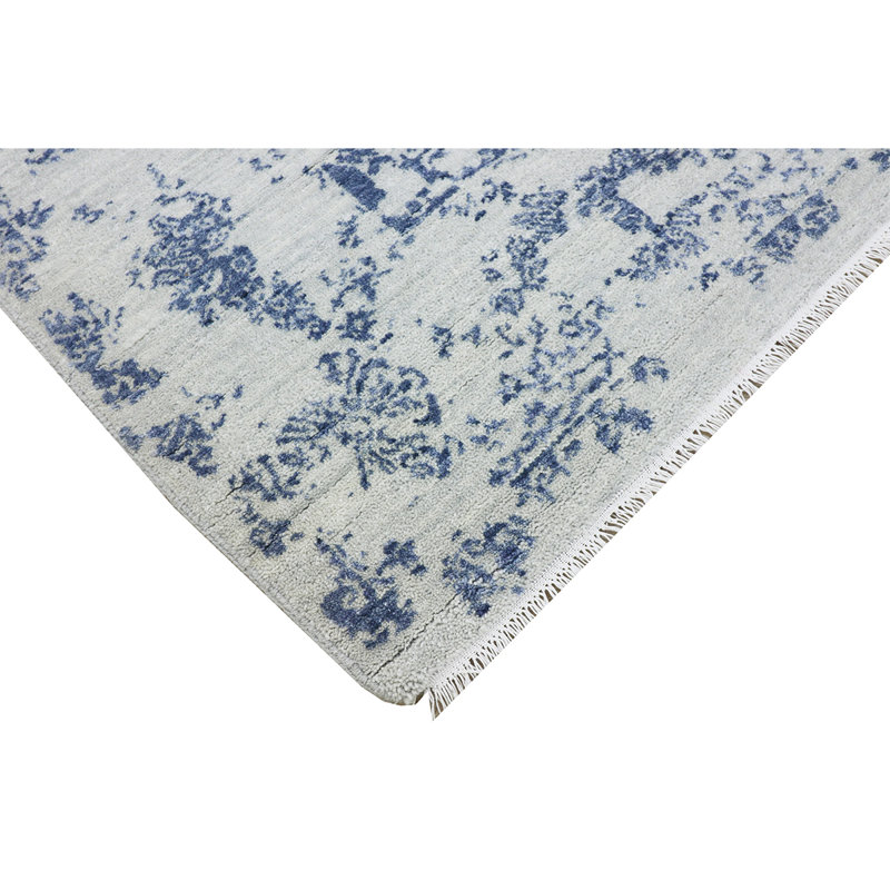 BROKDC140SIBL Floral Area Rug in Blue, Rectangle 6' x 9'