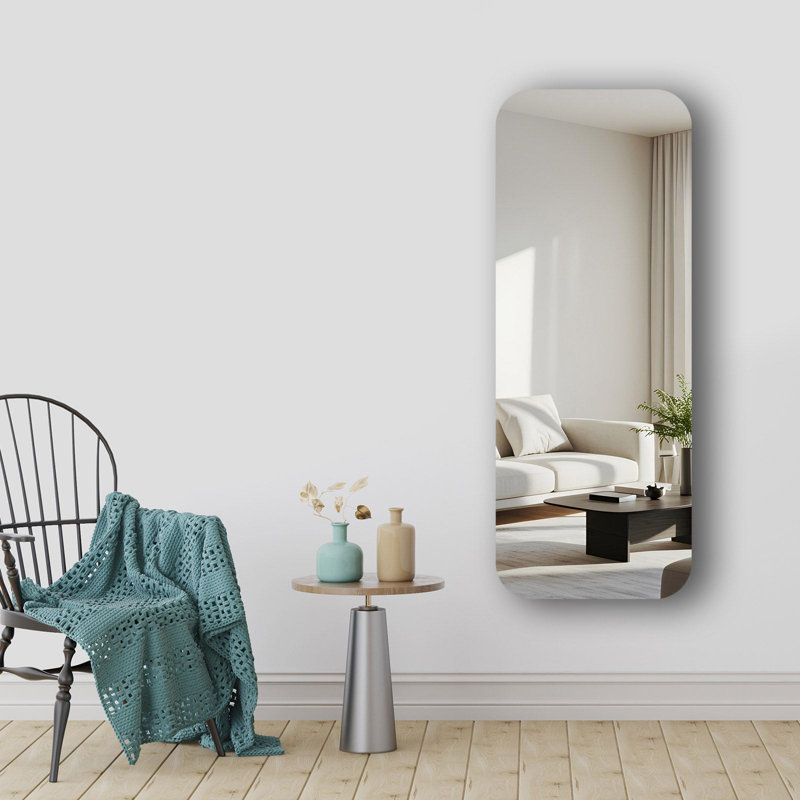 Modern Novelty Wall Mirror, 20 x 53.1 inches | 4 mm Thick Glass with Black EVA Backing (0.8 inches) | Stylish and Functional Home Décor for Living Room, Bedroom, or Entryway | Sleek Design for Contemporary Spaces