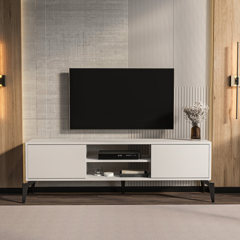 Lojo 63 inch Wide TV Stand, White