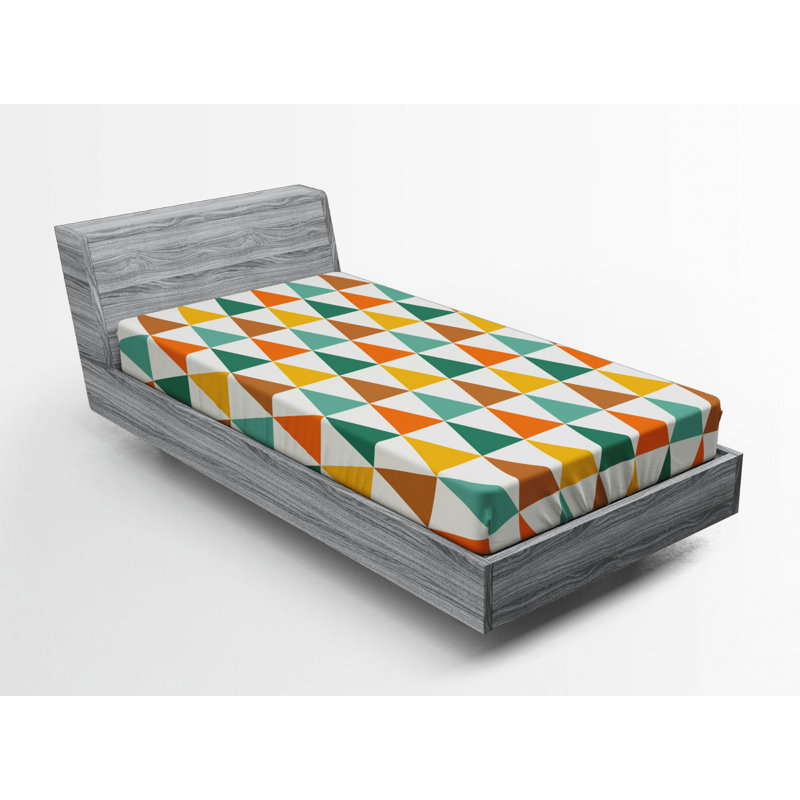 Microfiber Geometric Fitted Sheet, Twin XL Fitted Sheet