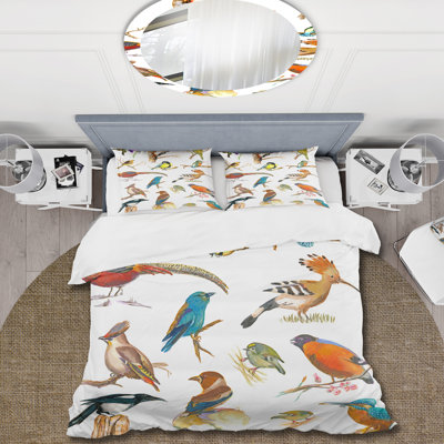 Green/Orange/White Microfiber Duvet Cover Set