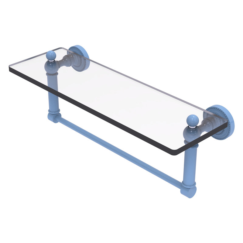 Tablette flottante avec barre à serviettes Dottingham, Bleu troll plat, H 5 po x l 16 po x P 5 po