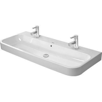 Duravit Happy D.2 Ceramic Rectangular Wall Mount Bathroom Sink with Overflow