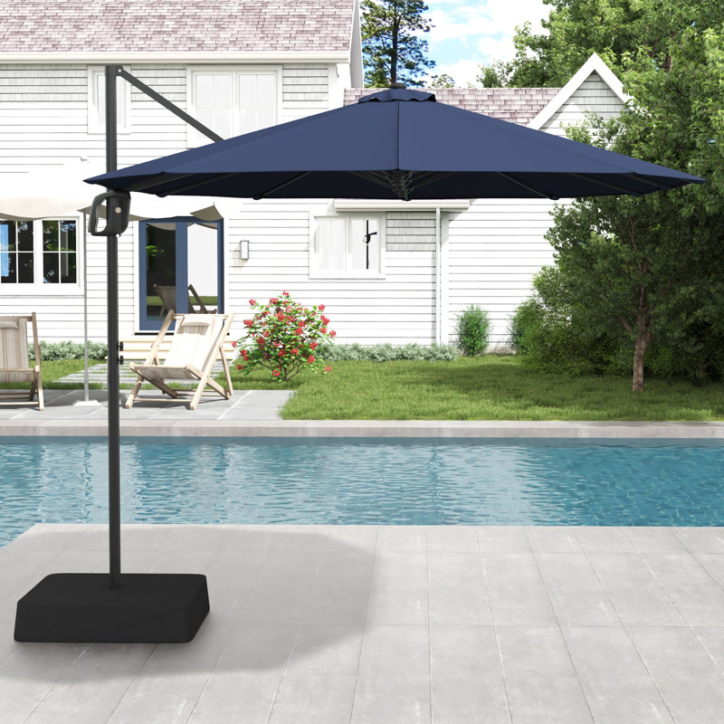 Parasol rectangulaire en porte-à-faux avec base, Marine