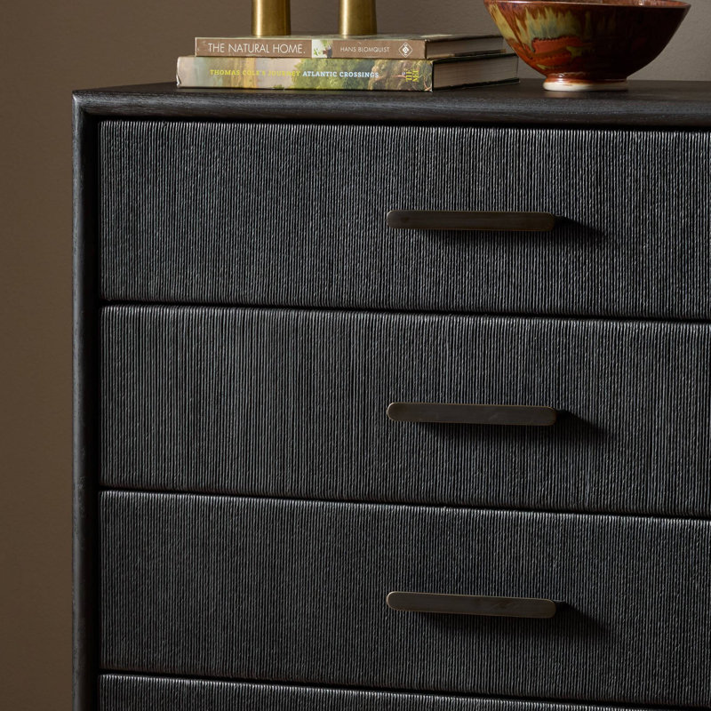 Rosenell 8 Drawer Dresser, Black Oak Veneer