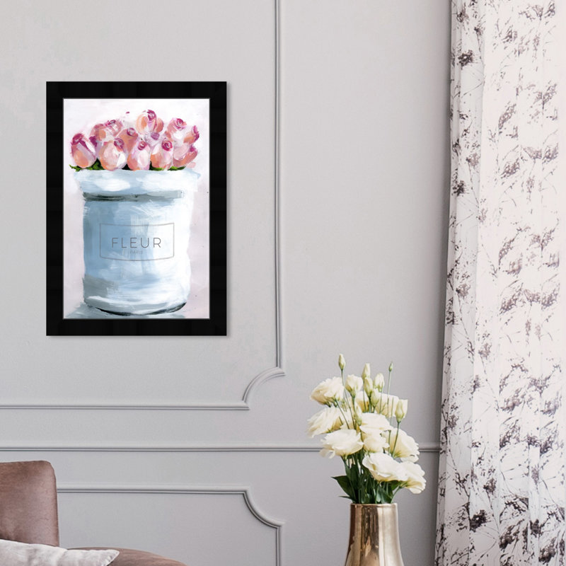 « fleur paris », impression, H 15 po x l 10 po x P 2 po, Cadre noir
