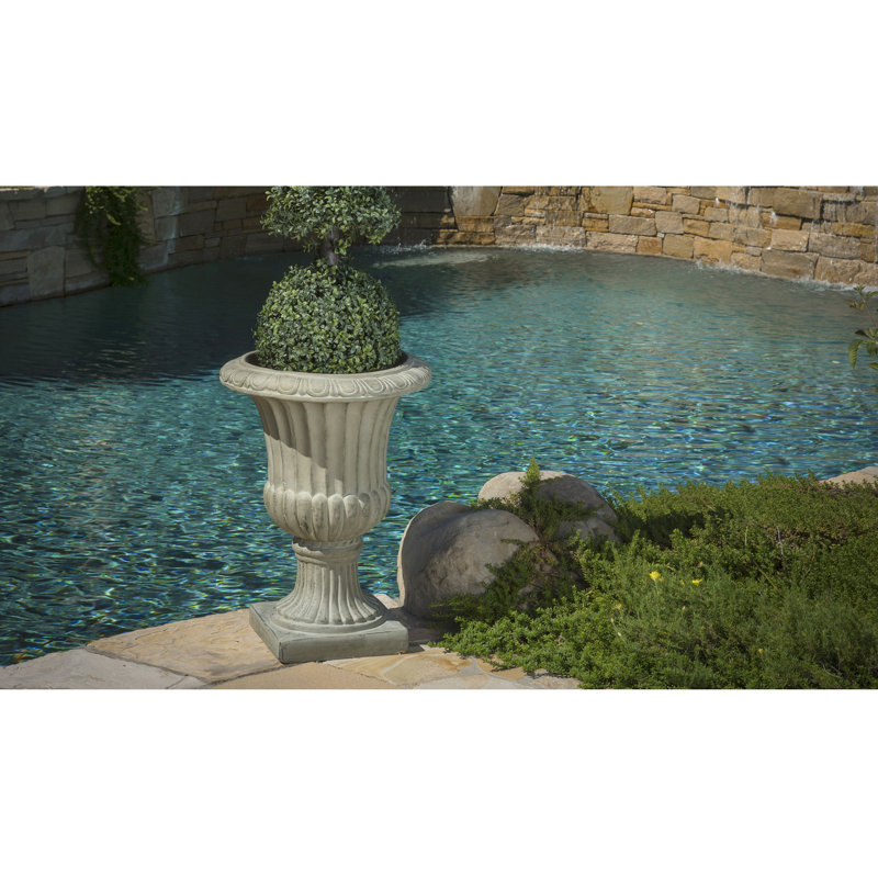Urne blanche antique de 26 po - Polyvalente pour jardin et patio 26,1 po, Vert
