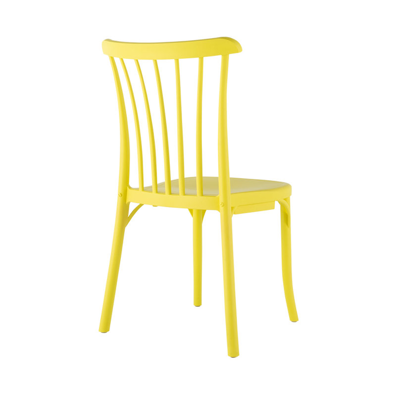 Guthfast Slat Back Resin Stacking Side Chair, Yellow