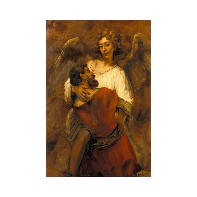 Jacob Wrestling With An Angel by Rembrandt Van Rijn - Wrapped Canvas Gallery-Wrapped Canvas Giclée, 20.32 cm H x 30.48 cm W