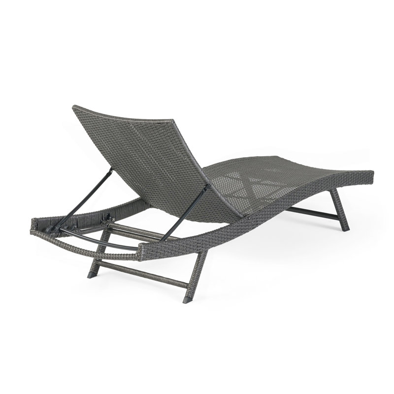 Chaise de patio en osier PE, Gris