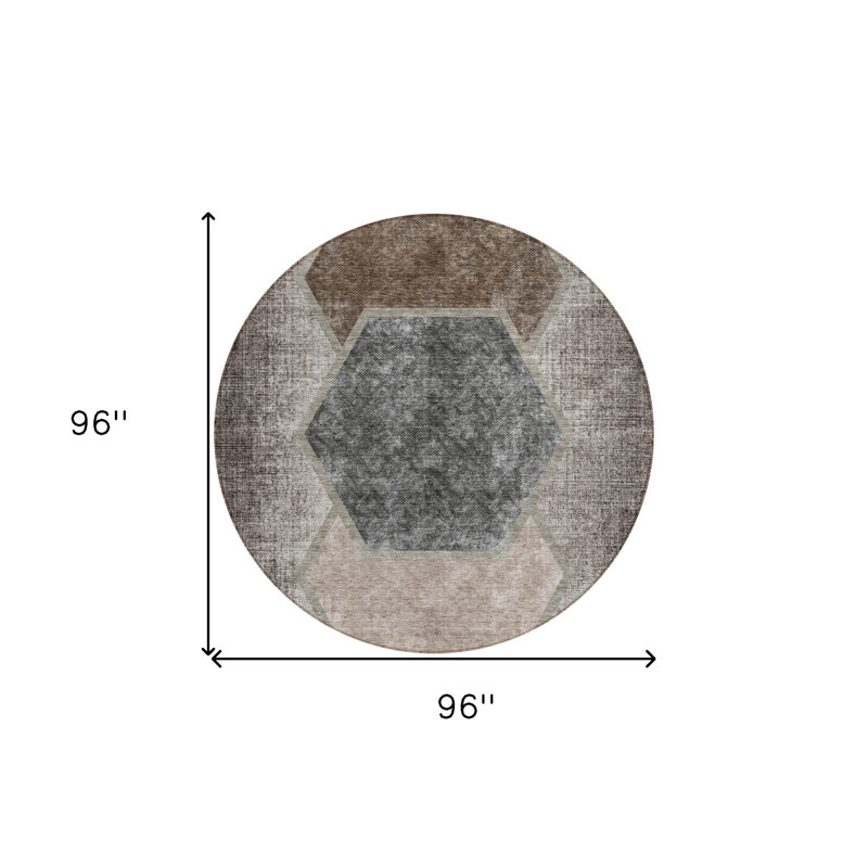 Tapis rond 8 po taupe
