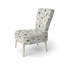 Chaise d'appoint rembourrée blanche et beige à motif floral minimaliste blanc et beige
