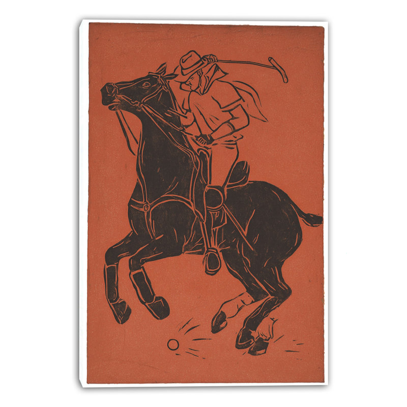 Art mural sur toile Rider and Reins, L 24 po x H 36 po x P 1,5 po