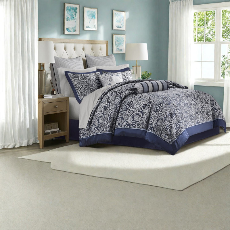 Ensembles de literie complets en polyester jacquard Cal King Modern Home Comfort