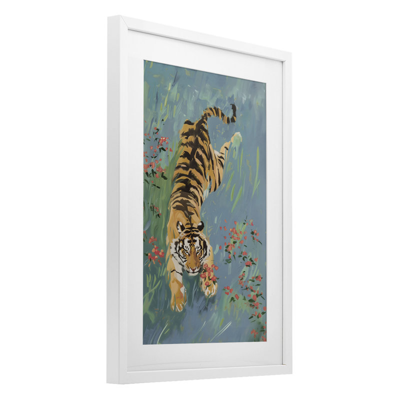 «Tiger Burning Bright», reproduction encadrée sous verre, design par Amanda Tsoukanelis, H 23 po x l 17 po