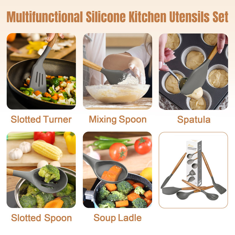 Miusco Cooking Utensil Set, Grey