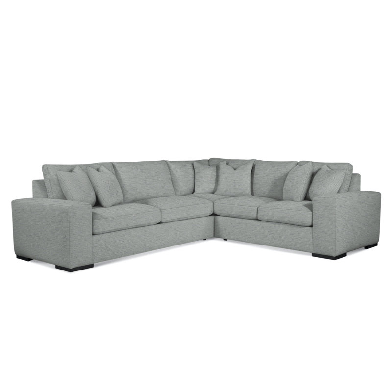 Memphis Sectional, Beige/White Stripe; 0214-74, Right Hand Facing, Black