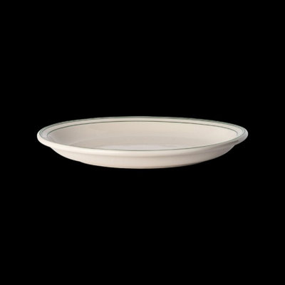 Oval Platter Narrow Rim Green Band