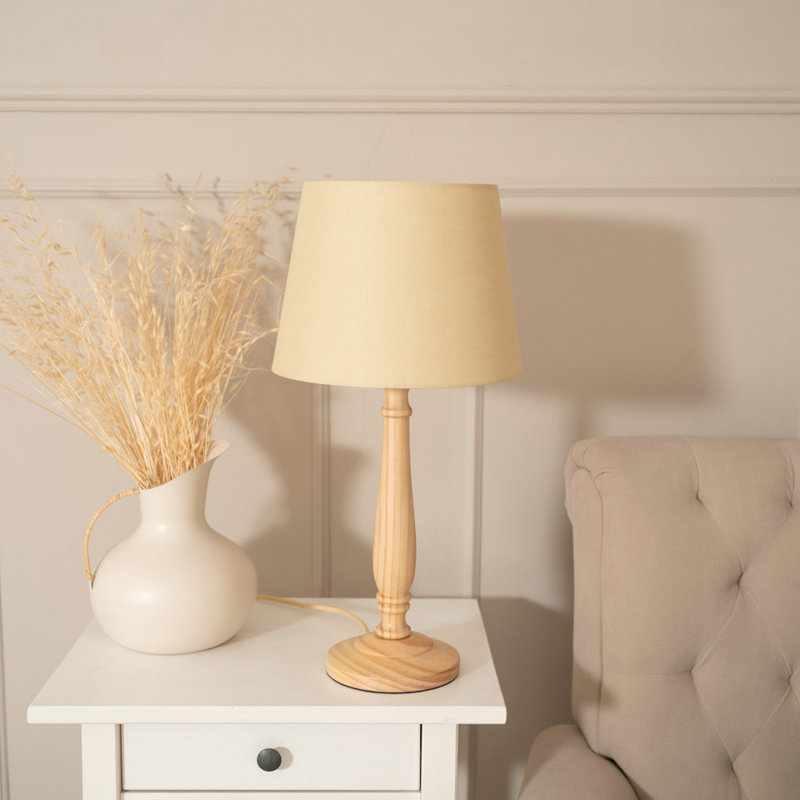 Annum Wood Table Lamp, Natural, Beige, Yes