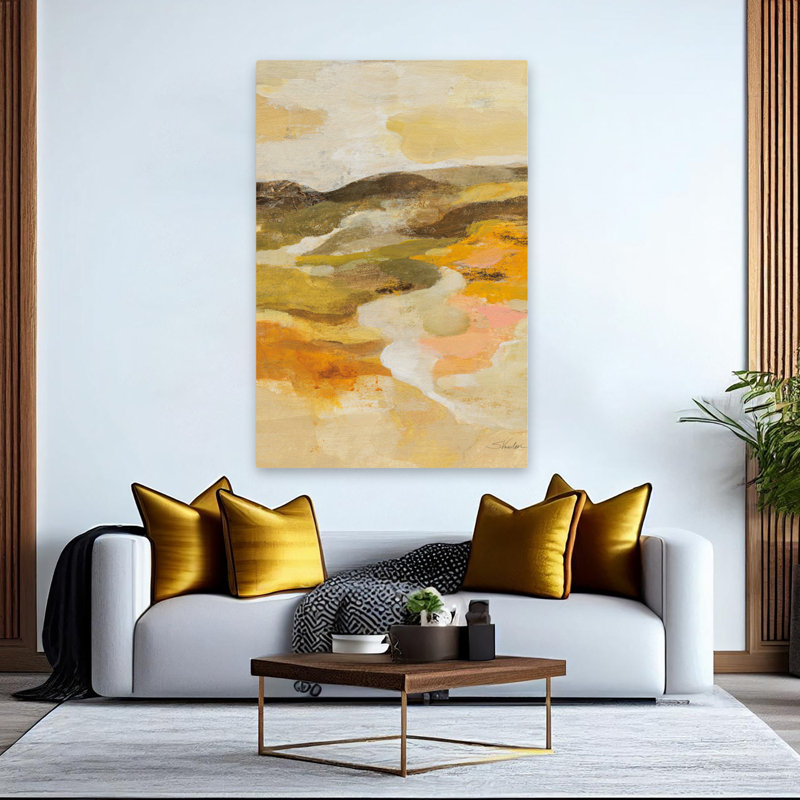 Sunny Road II - abstrait brun-gris vif, H 60 po x l 40 po