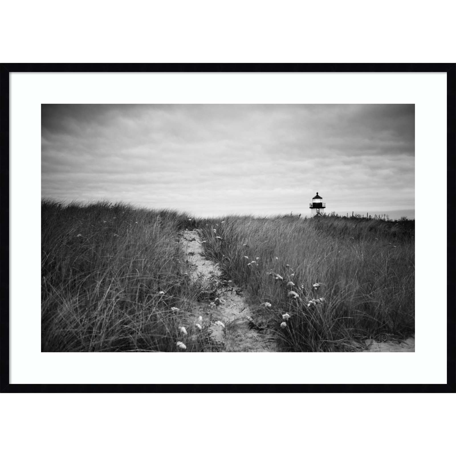 Nantucket Lighthouse by Aledanda, Black, 30" H x 41" W