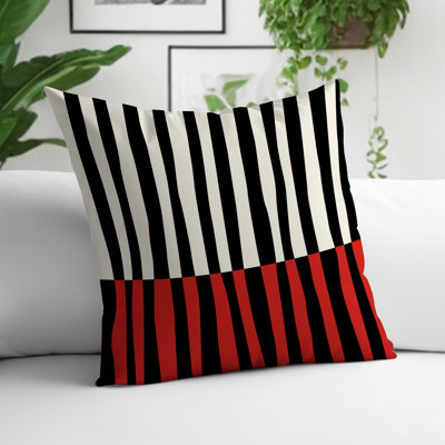 Humphrey Striped Outdoor Reversible Throw Pillow