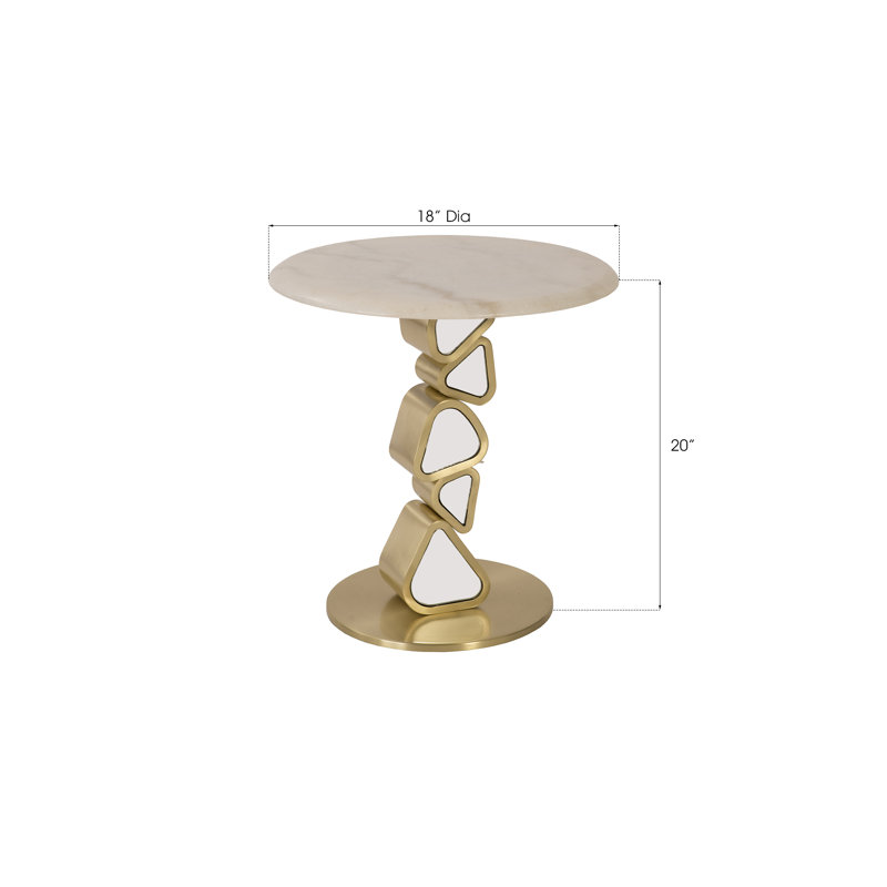 Pebble Marble Pedestal End Table