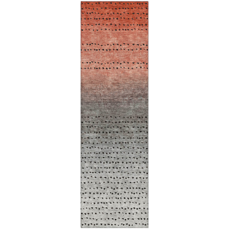 Tapis abstrait lavable à la machine de qualité supérieure Ariel AMF2009, Tapis de couloir 2 pi 3 po x 7 pi 6 po
