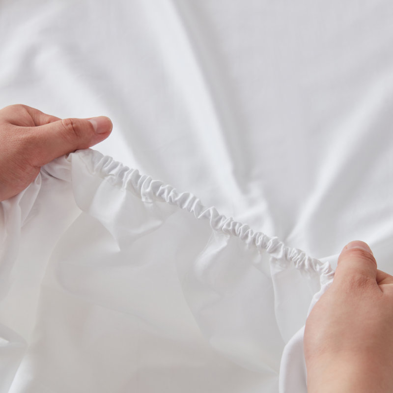 Drap-housse ultra-doux 100% coton à longues fibres, 100% coton, 8 po - 8 po Solayne Seren, Grand