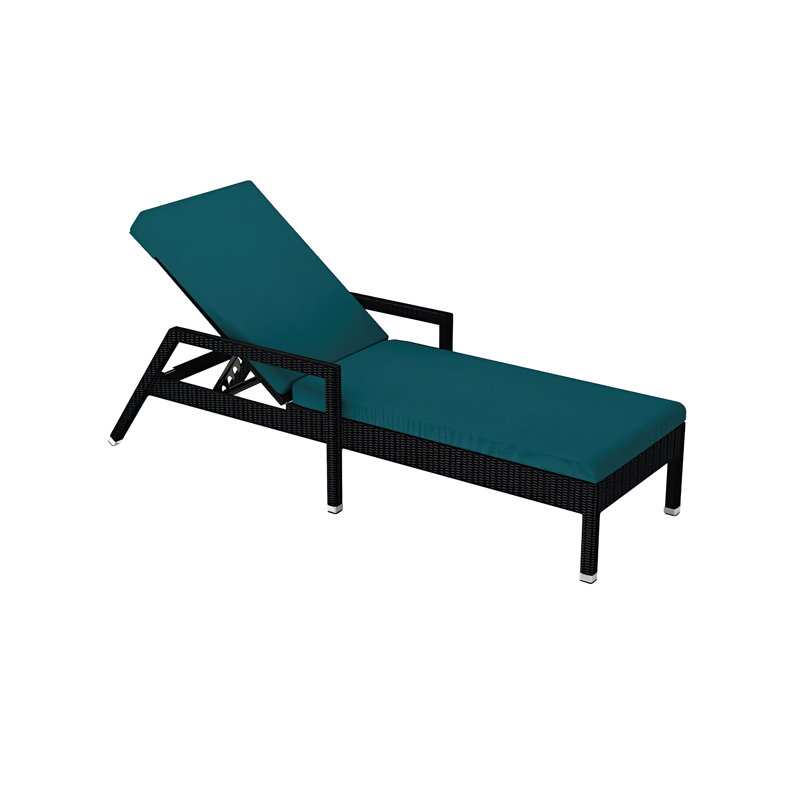 Urbana Outdoor Chaise Lounge, Spectrum Peacock Sunbrella® Plainweave