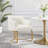 Raya Modern Vegan Leather Upholstered Elm Wood Dining Side Chair in Ivory-91028781