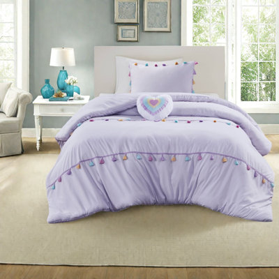 Soft Microfiber Bedding Sets, Heart Pillow, Modern Fun Twin