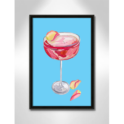 Sparkling Rose Gin Cocktail Print by Straker