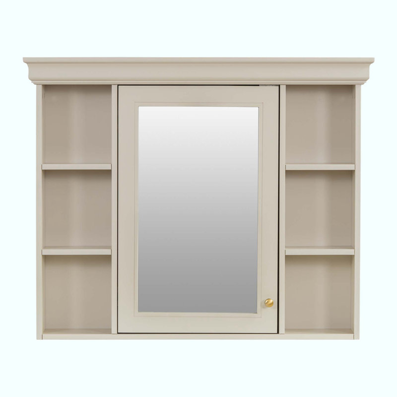 Kylila 35.5'' W 28.74'' H Medicine Cabinet Mirror, Beige Cream