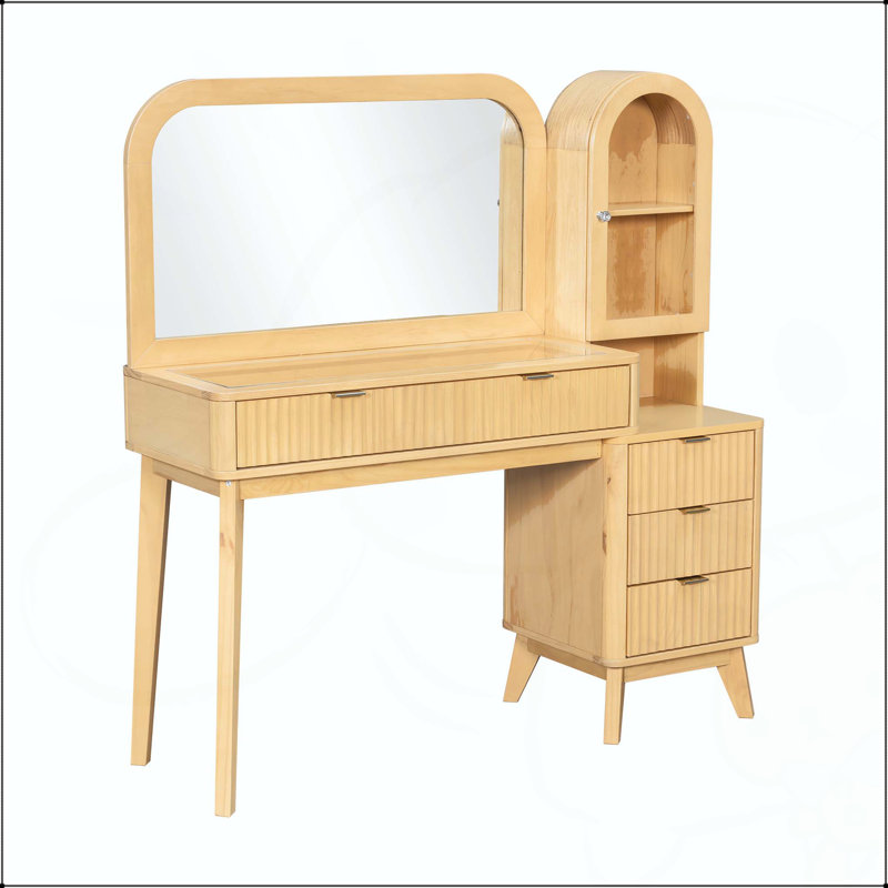 Coiffeuse 48 "avec grand miroir arqué