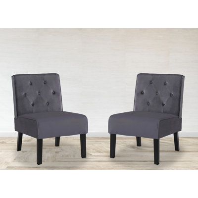Velvet 2piece Shops And Club Accent Chair With Button Ornament Dense Foam Base 53" Living Room In Appeal Soft Pad
