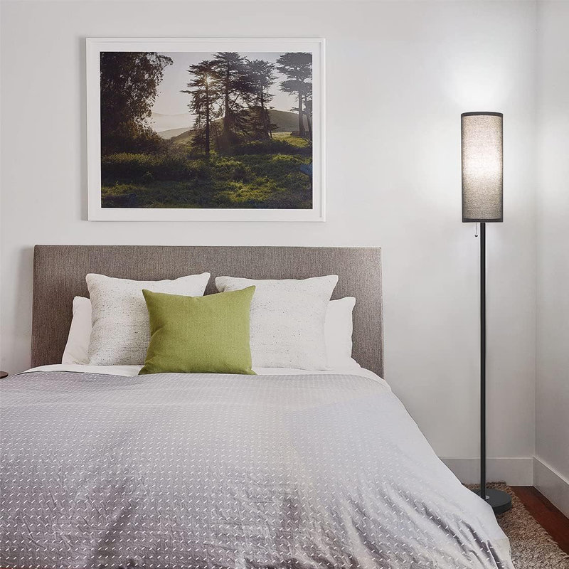 Lampe sur pied à DEL moderne gris - température de couleur réglable, design minimaliste, Noir