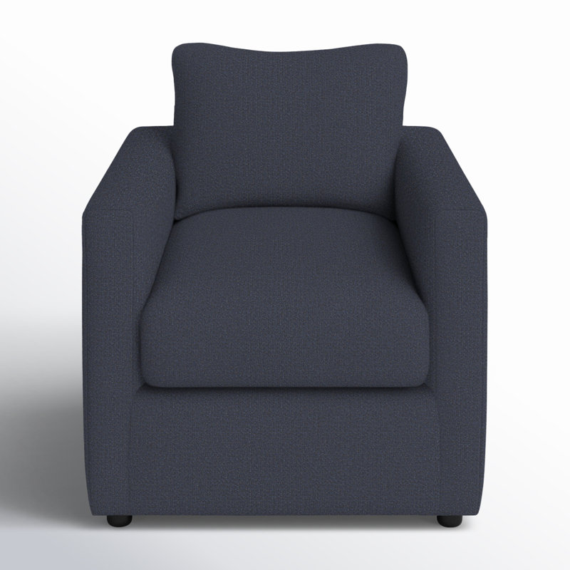Godwin Upholstered Armchair, Drusky Navy Sustain® Basketweave