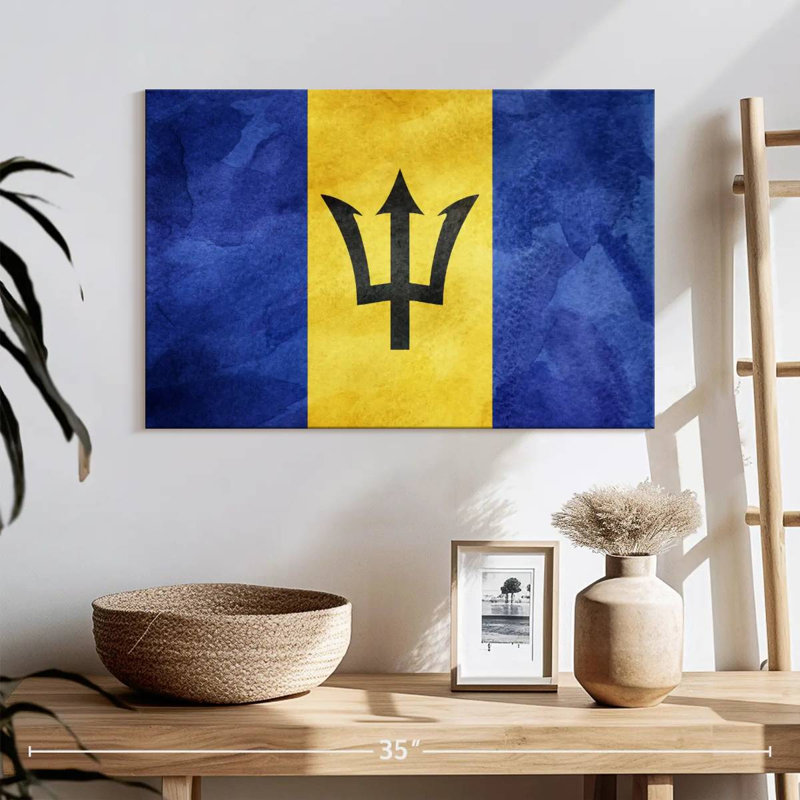 Drapeau Borges Caraïbes Barbade, H 16 po x l 24 po