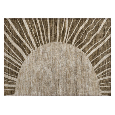 Washable Abstract Indoor / Outdoor Rug