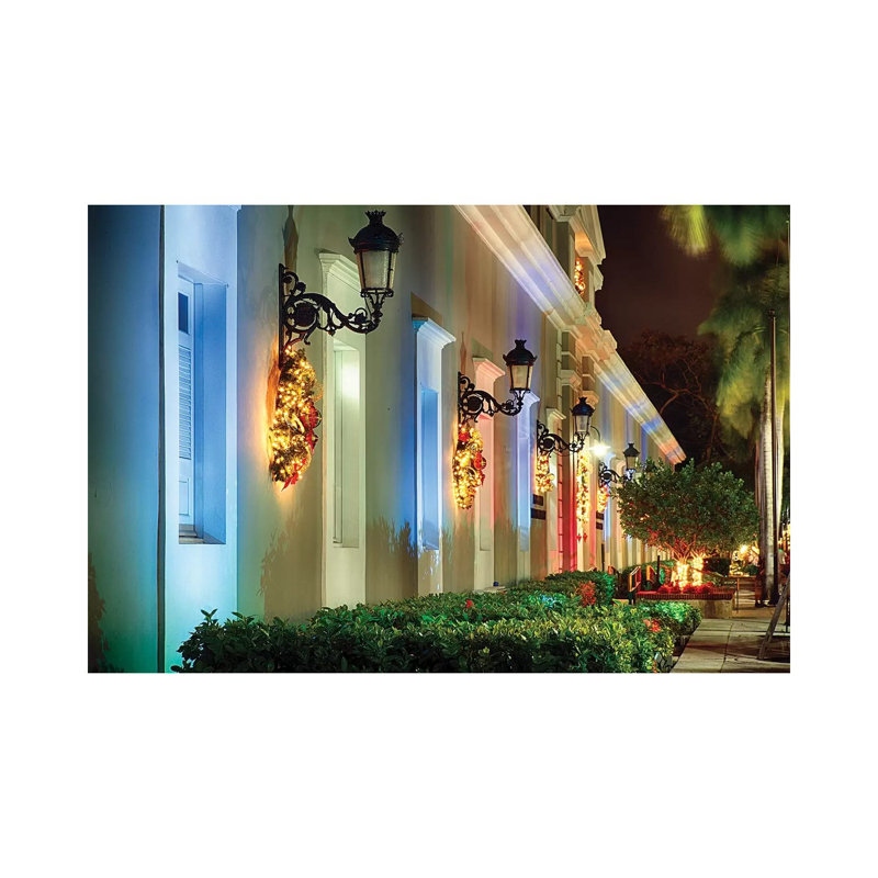 La Princesa Building During Christmas, San Juan, Puerto Rico by George Oze - Wrapped Canvas Painting
