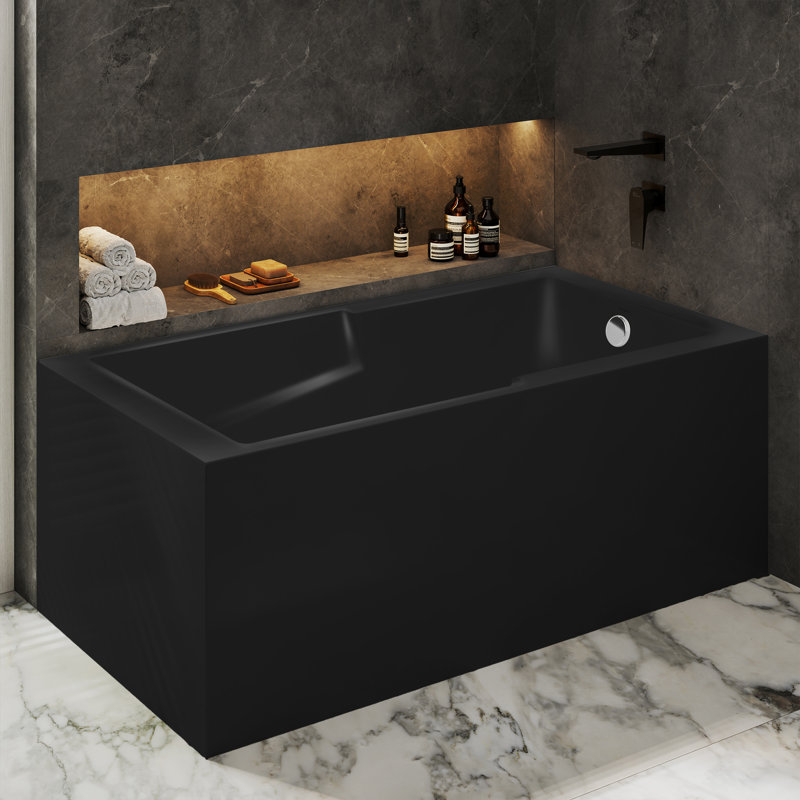 Baignoire de coin Claire, Oui, Noir lustré