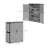 Wooden Outdoor Garden Storage Shed with Steel Frame and Varnished Finish, Gray and Black-128977497
