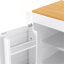 Îlot de cuisine 74,8 po avec table de salle à manger extensible, chariot de rangement de cuisine avec 3 tiroirs, prise de courant, îlot de cuisine sur roulettes avec support à épices et armoire à 2 portes, pour la cuisine-1199475648