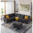 Reversible Modular Corner Sectional Sofa & Ottoman Set-645729448