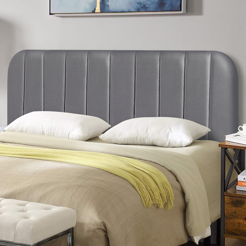 Upholstered Easy Assemble Headboard, Gray, Queen